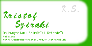 kristof sziraki business card